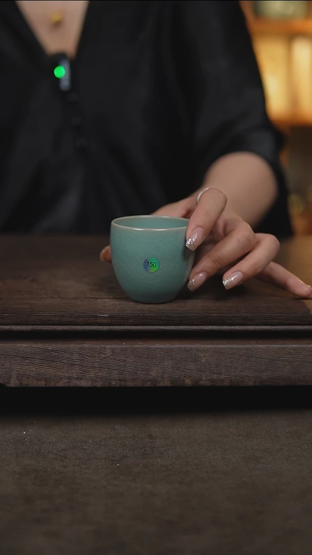 杯仿古天青闻香杯微瑕150