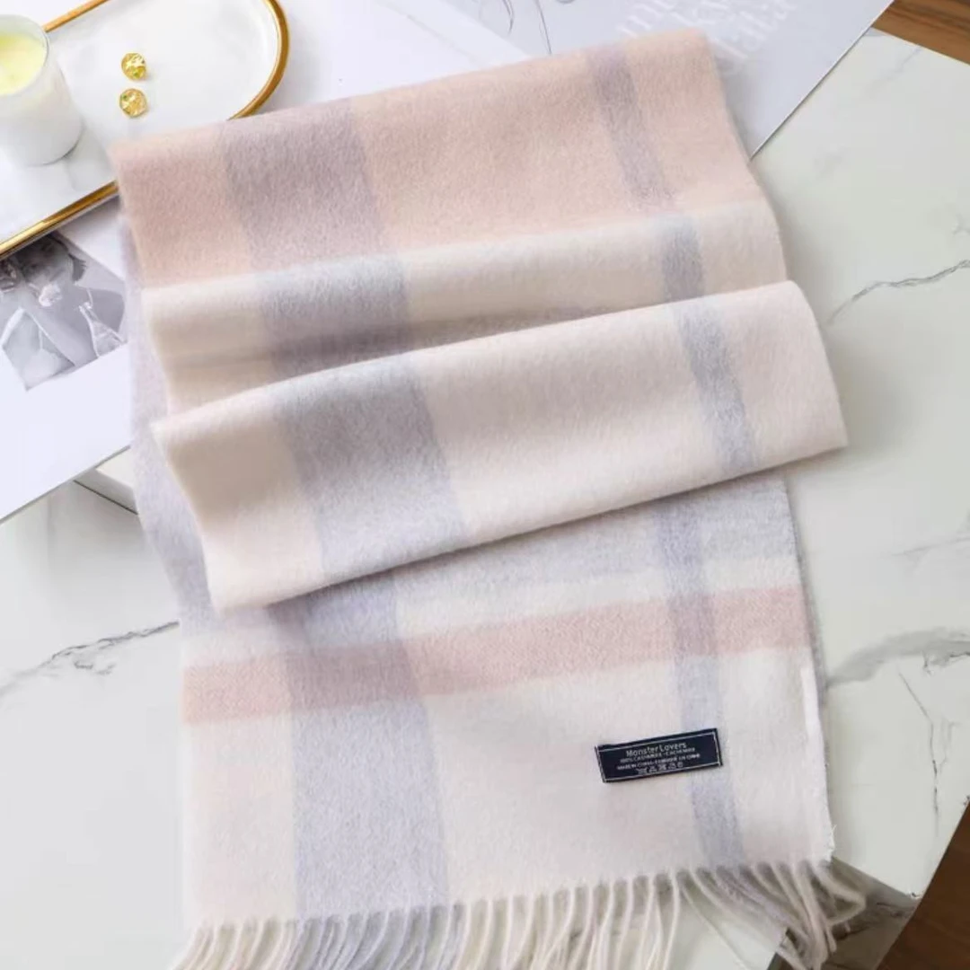 【615】2024新款高密度针织柔软保暖羊绒冬款奢品围巾上衣披肩