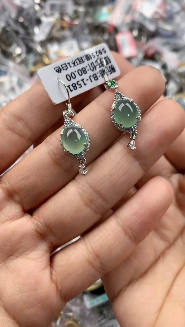 银S925镶嵌戒指翡翠222----5