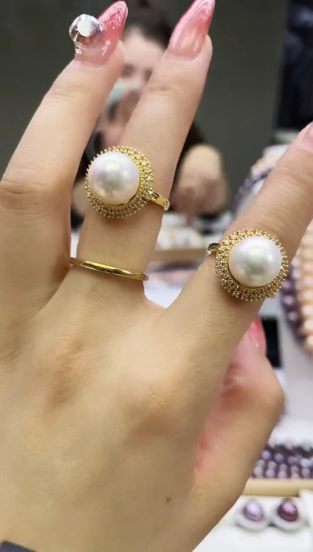 未镶嵌戒指淡水珍珠白色系戒指