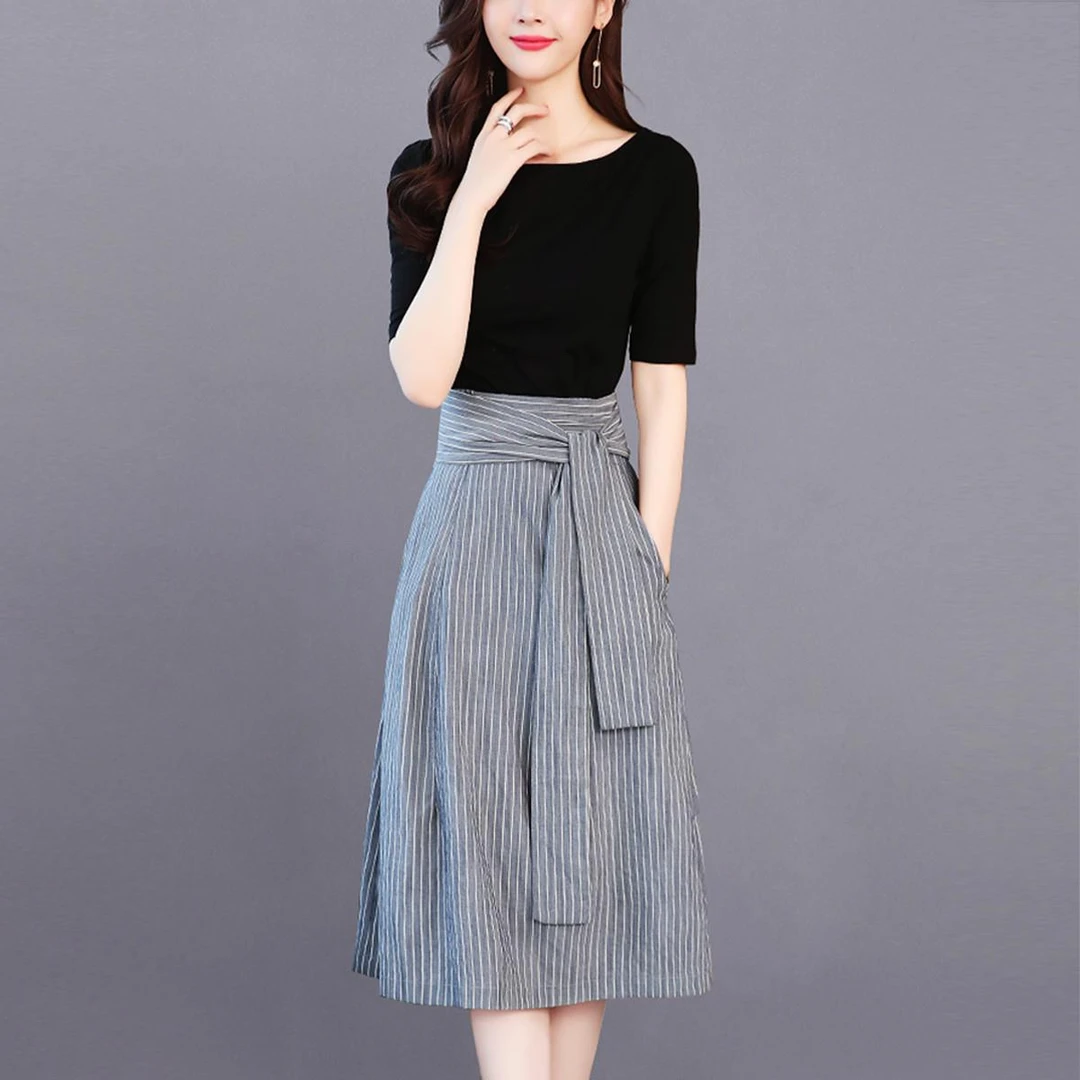 两件套连衣裙女2025春夏季新款女装时尚气质洋气减龄显瘦套装裙子