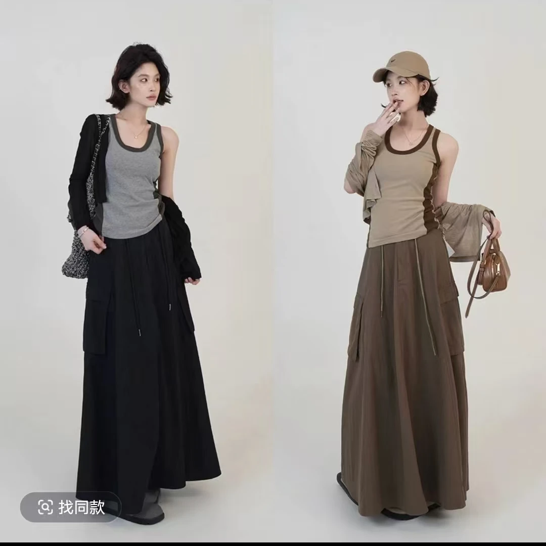 修身型吊带休闲风背心设计师性感风百搭女装设计感三件套套装