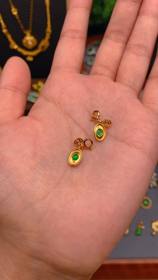 【闪购商品】翡翠吊坠(不含链)银S925镶嵌元宝万能扣（多样性发其一）