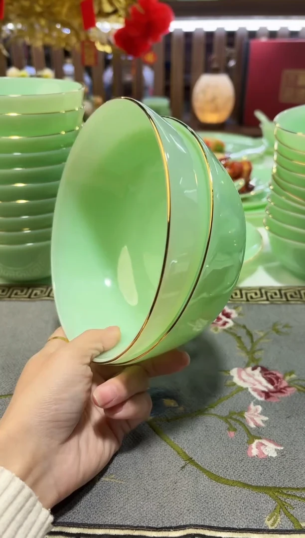 玉瓷 6.5英寸面碗2个景德镇陶瓷