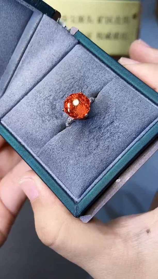 石榴石戒指银S925镶嵌354