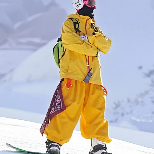 LDAB小鸡黄滑雪服套装女款2025秋冬季新款户外单双板滑雪装备外套