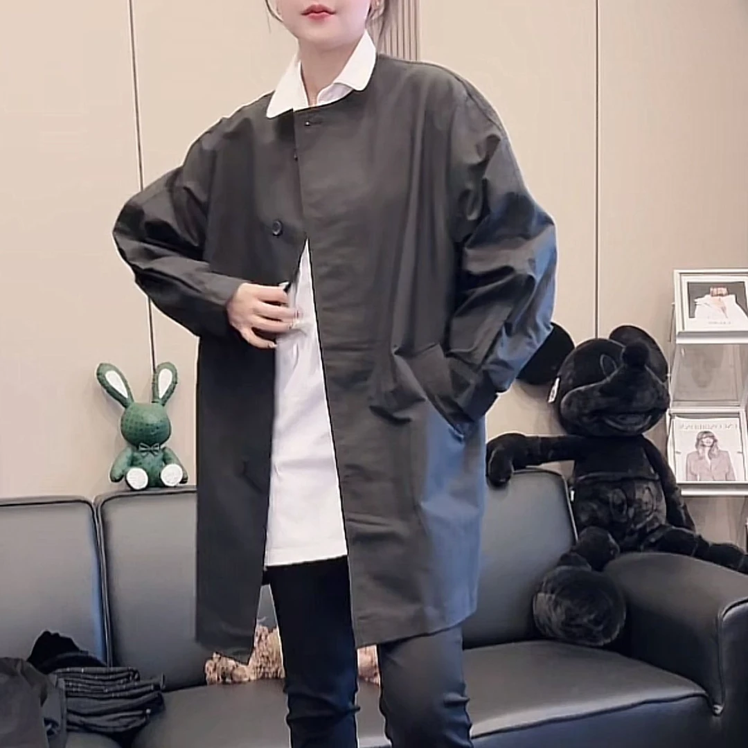 25088【薇语莎】春季新款时尚百搭休闲原创气质款风衣
