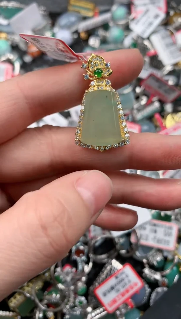 银S925镶嵌戒指翡翠1010----10