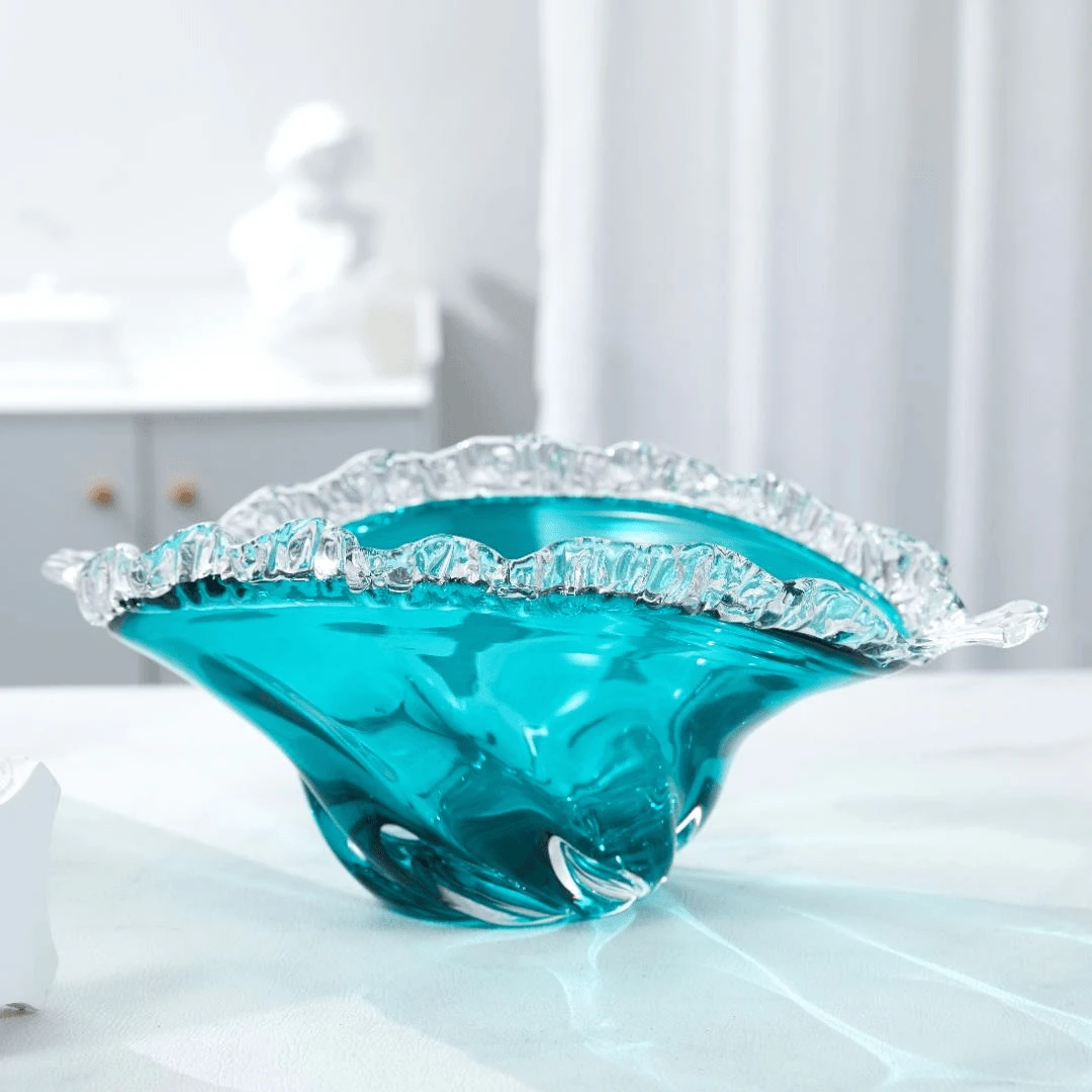 手工琉璃海洋之心果盘【女王系列果斗】轻奢创意高档摆设简约