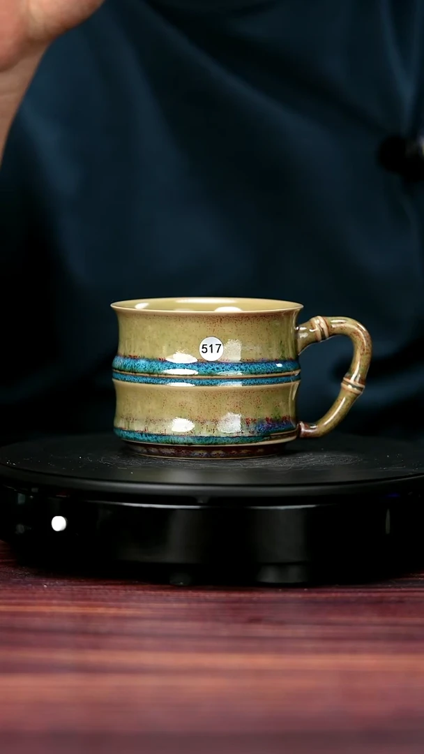 杯子517#李盼龙一级品原矿钧瓷竹节马克杯