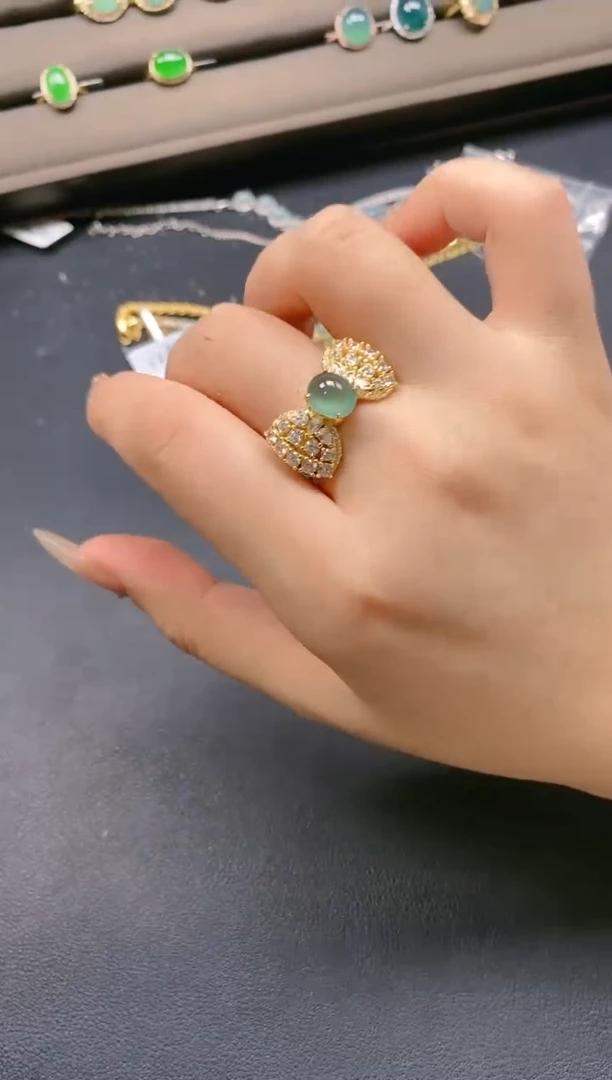 翡翠戒指银S925镶嵌1122