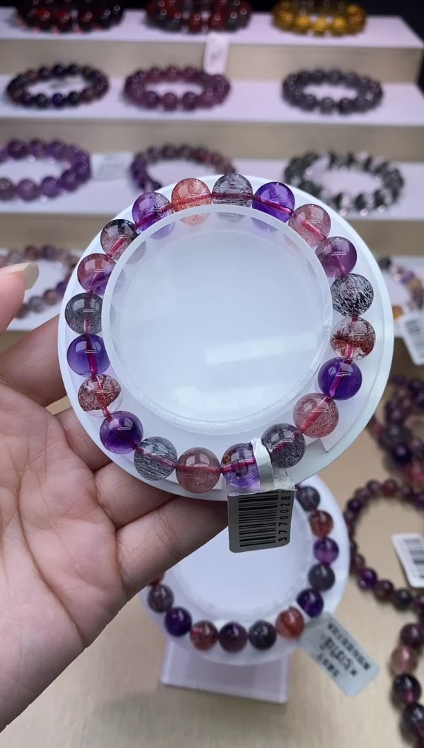 水晶手链未镶嵌黑加仑超七单圈9m+