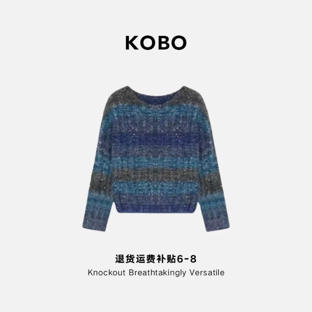 【KOBO】X3382海风日记丨“羊毛特种纱100%”百搭针织衫