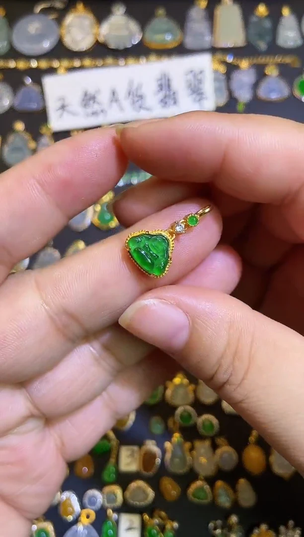 翡翠银S925镶嵌吊坠(不含链)1