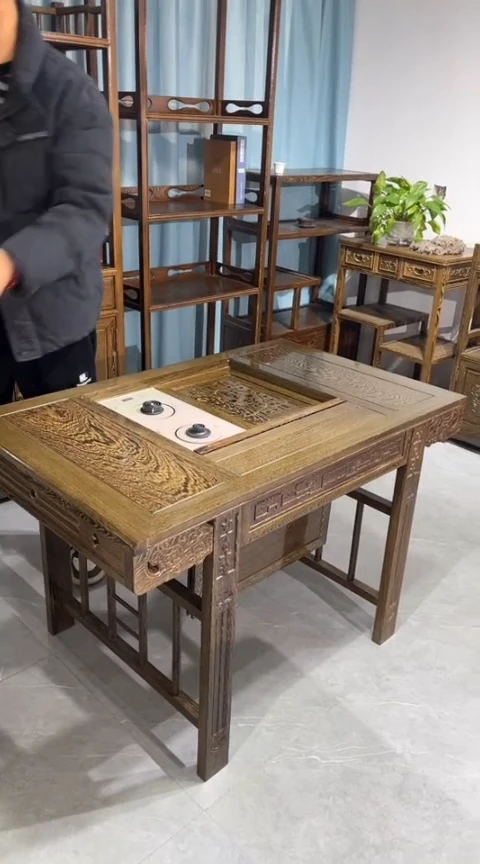 鸡翅木类成套家具    茶桌尺寸长106宽65高68 单个茶桌