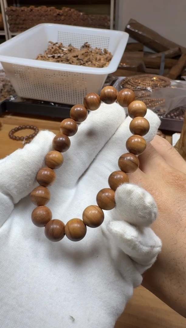 檀香木手串/手链老山檀香贡奉料1.0单圈横纹