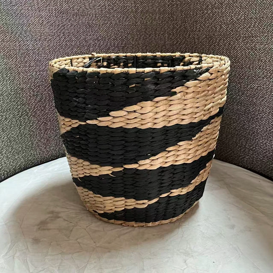 5465瑕疵款 直径33高30cm 家用草编收纳筐北欧简约圆形储物篮子