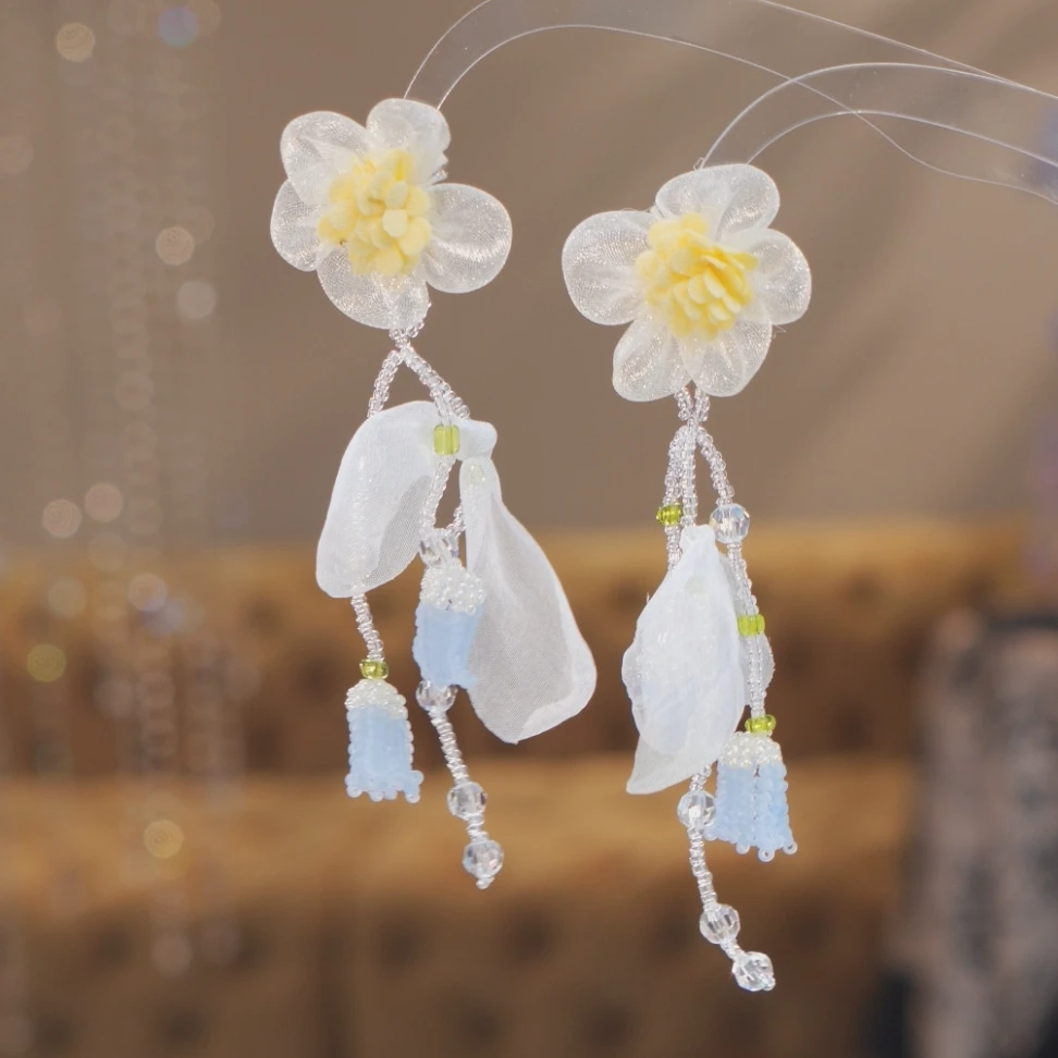 铜合金耳饰 清新气质百搭甜美耳饰手工拼色日韩耳环耳饰2412