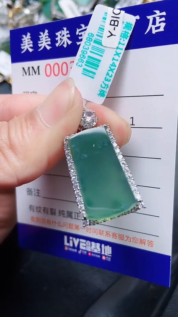 颈饰银S925镶嵌翡翠3469