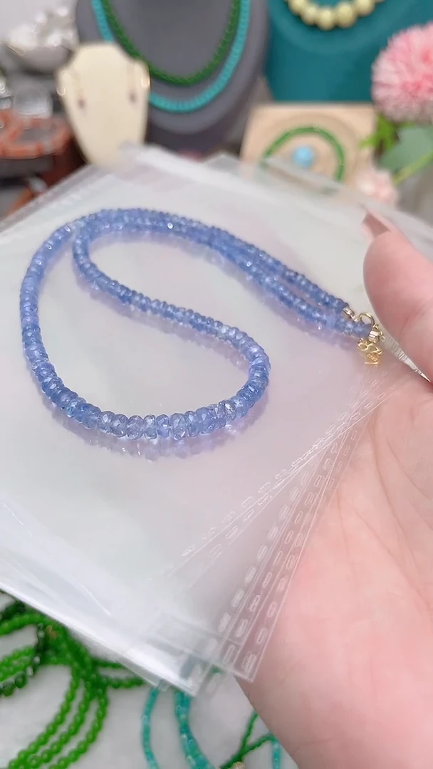 银S925镶嵌颈饰坦桑石切面399