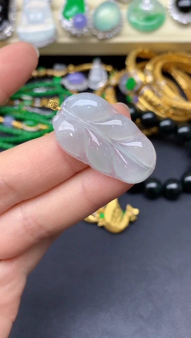 颈饰18K金镶嵌翡翠191-雪姐翡翠天天见
