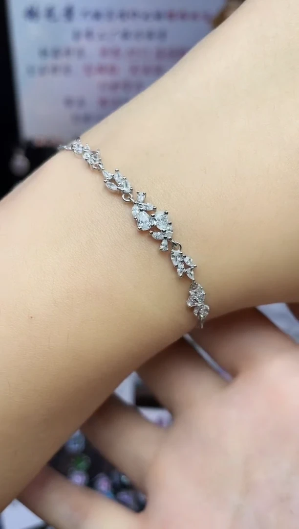 合成立方氧化锆925银编号F0170  手链