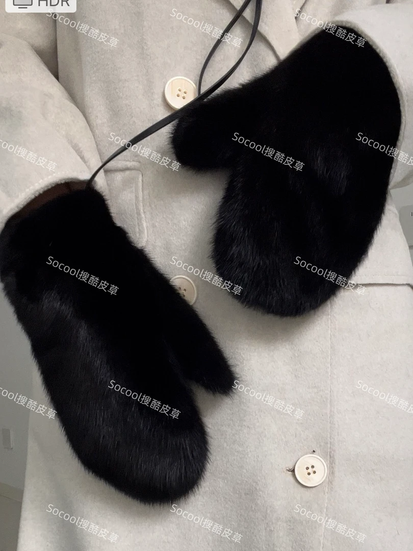 进口 整张水貂毛 手套  套袖  进口水貂皮整张/手套（可私人订制）