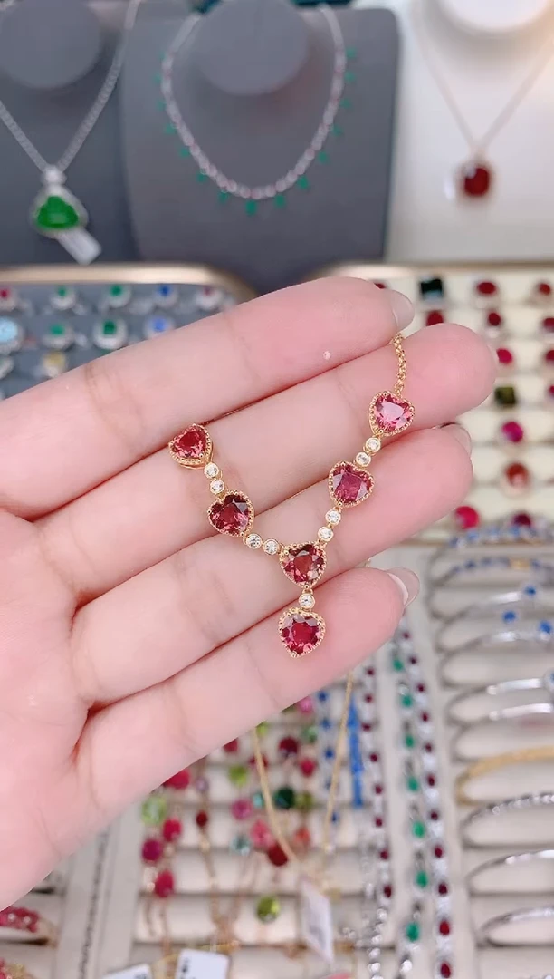 18K金镶嵌碧玺项链碧玺4.15CT