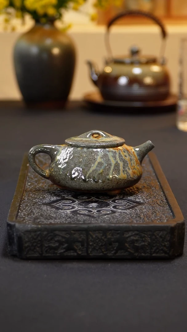 茶壶紫砂纯自然柴烧