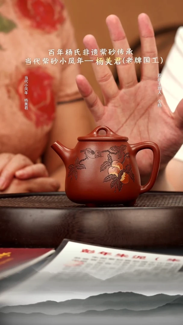 茶壶紫砂25 彭年朱泥高石瓢220c