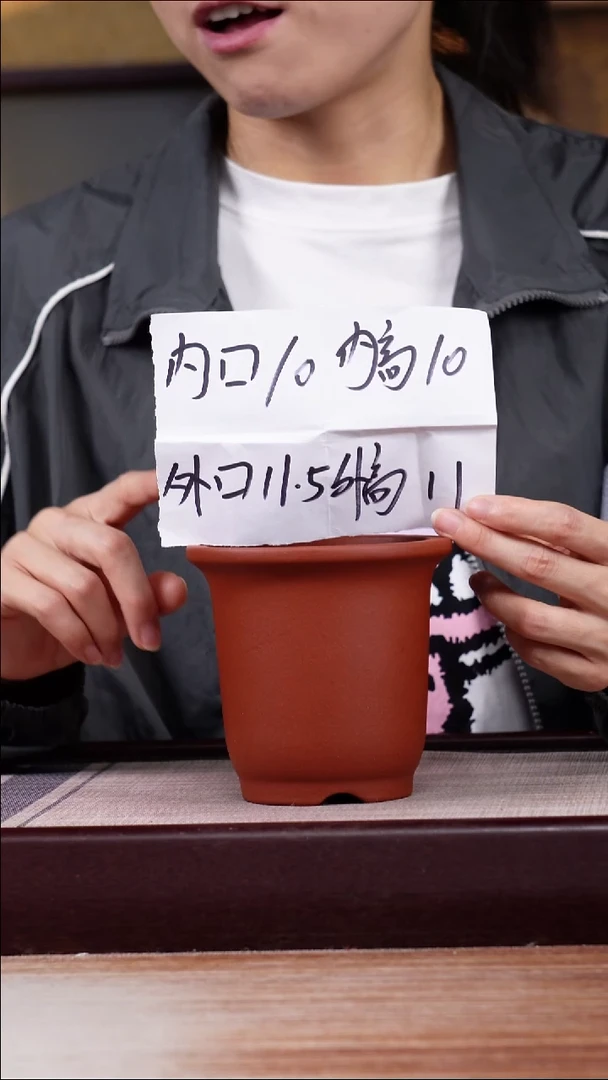紫砂花盆新款清水泥素面迷你小金钟一只带托