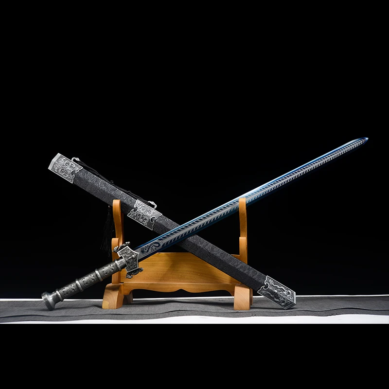龙泉厂家同款龙渊汉剑手工绕绳高锰钢一体唐横刀剑收藏送礼未开刃