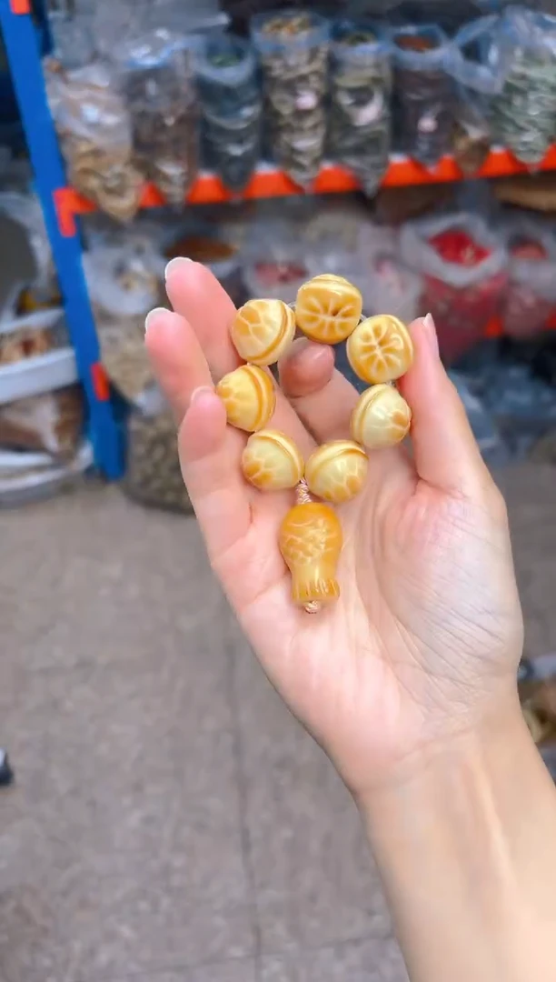 吊坠菩提根/象牙果富甲天下手捻 黄色