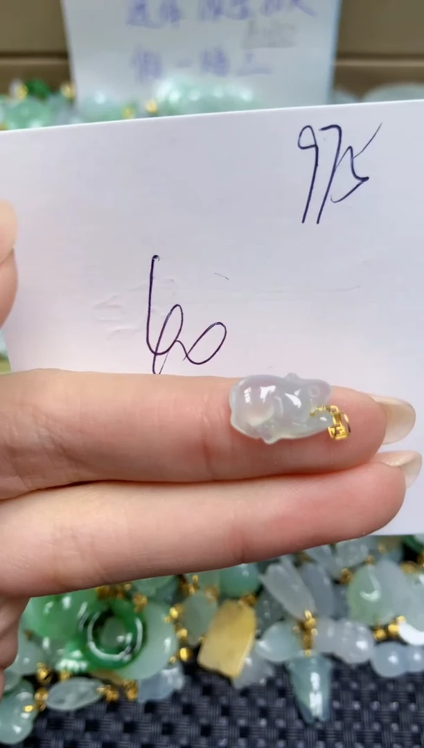 【闪购商品】翡翠颈饰18K金镶嵌天然缅甸A货翡翠