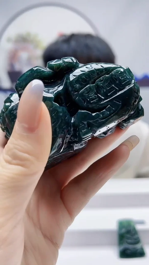 未镶嵌定制翡翠毛货手把件42