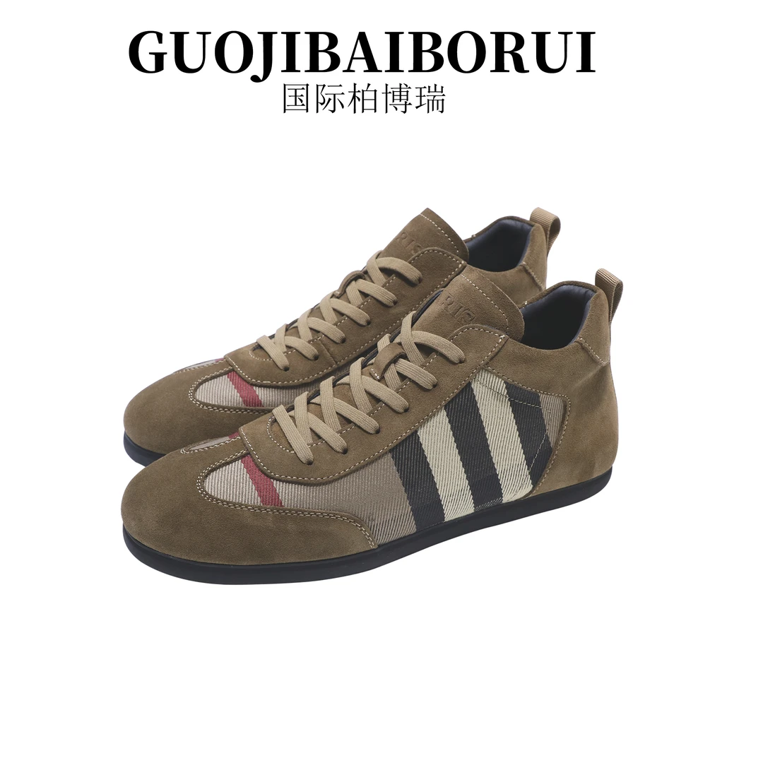 国际柏博瑞男士皮鞋秋冬高帮保暖加绒潮流百搭休闲鞋时尚潮流板鞋