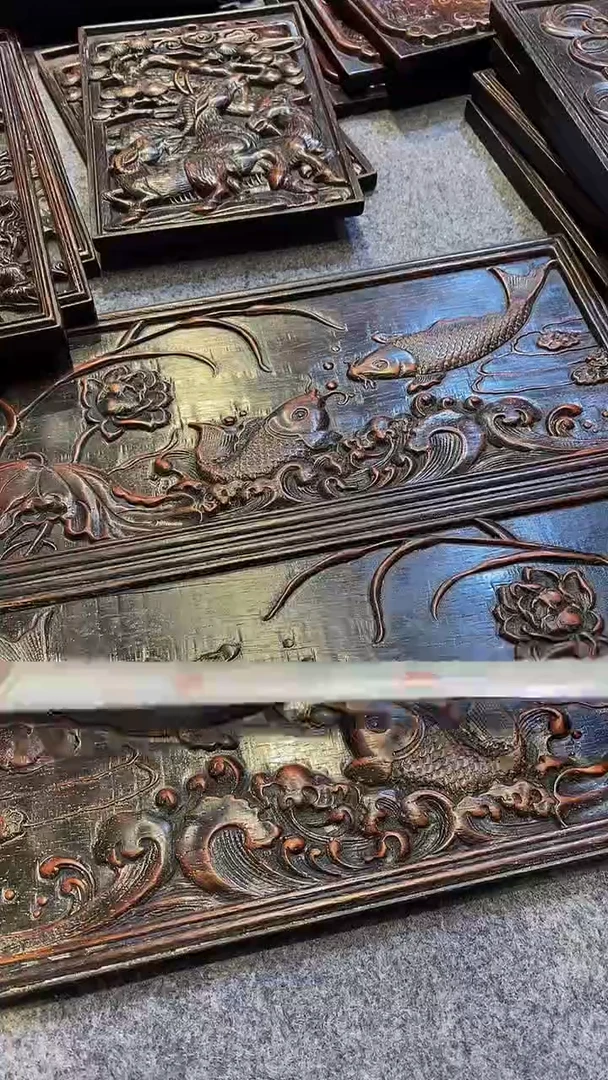 木紫檀雕刻板一物一拍