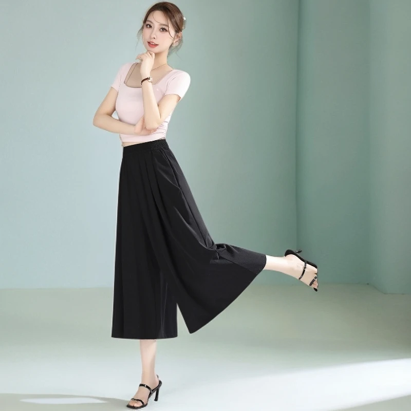 冰氨水仙裙裤！夏季冰感轻薄透气高腰显瘦垂感宽松24019