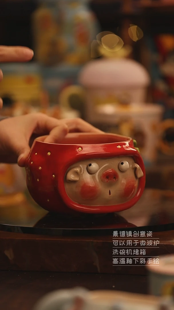 陶瓷景德镇可爱陶瓷釉下彩绘设计师款