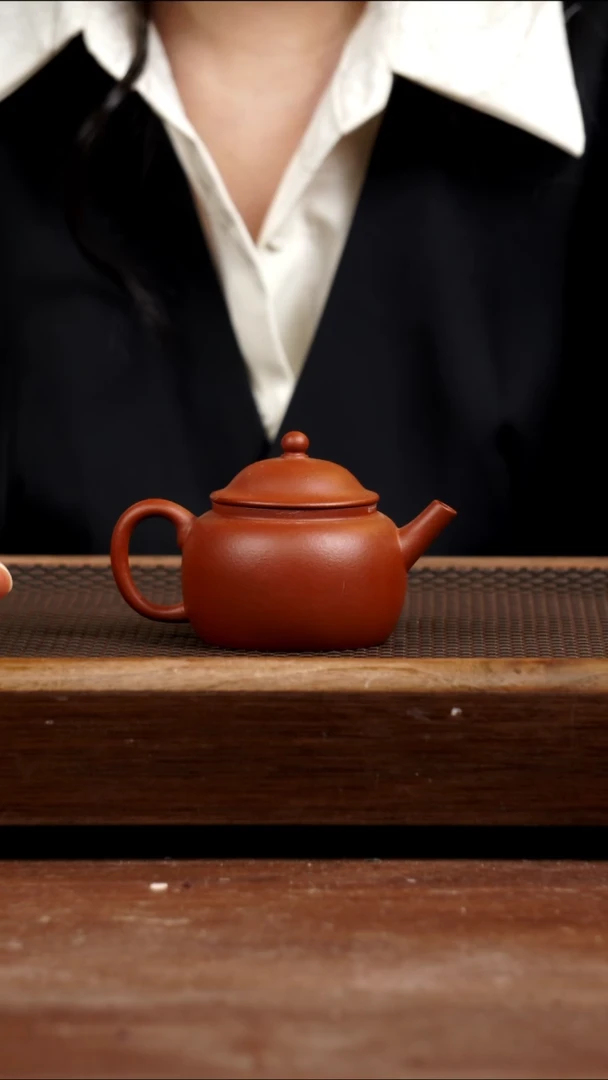 茶壶紫砂朱泥发祥笠帽120CC