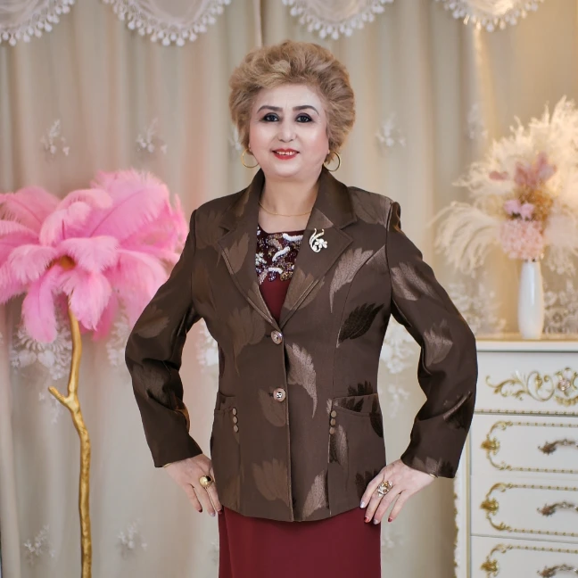 【何玲大码女装高订】（5-55）104新款时尚气质外套