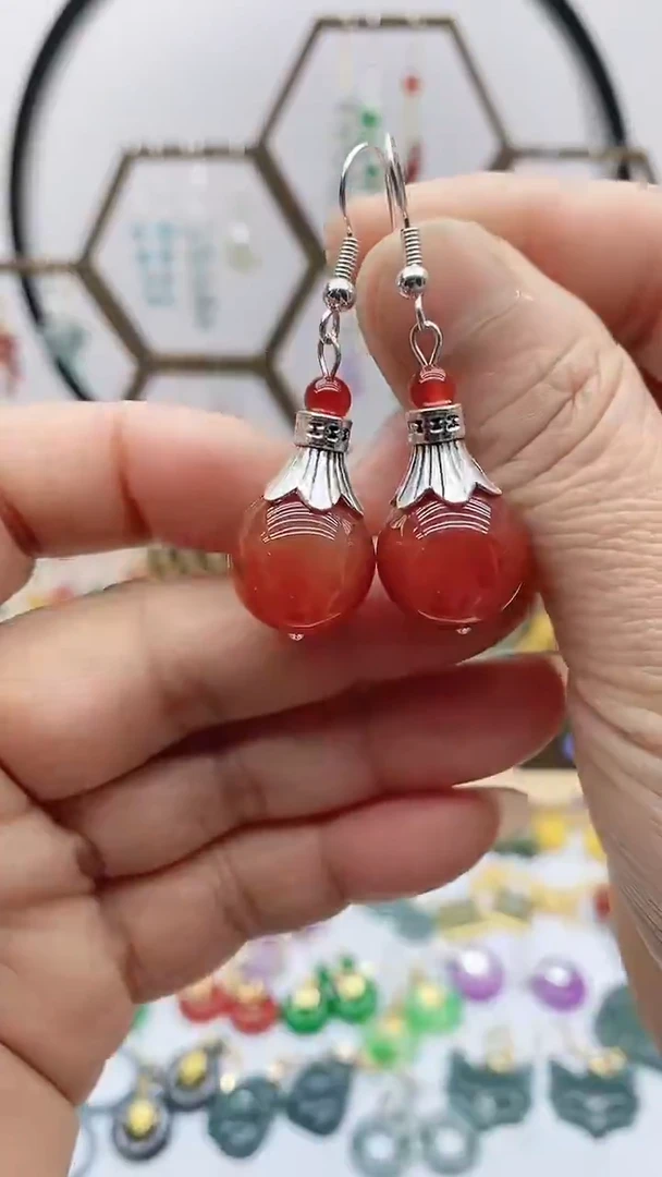 未镶嵌南红玛瑙耳饰177