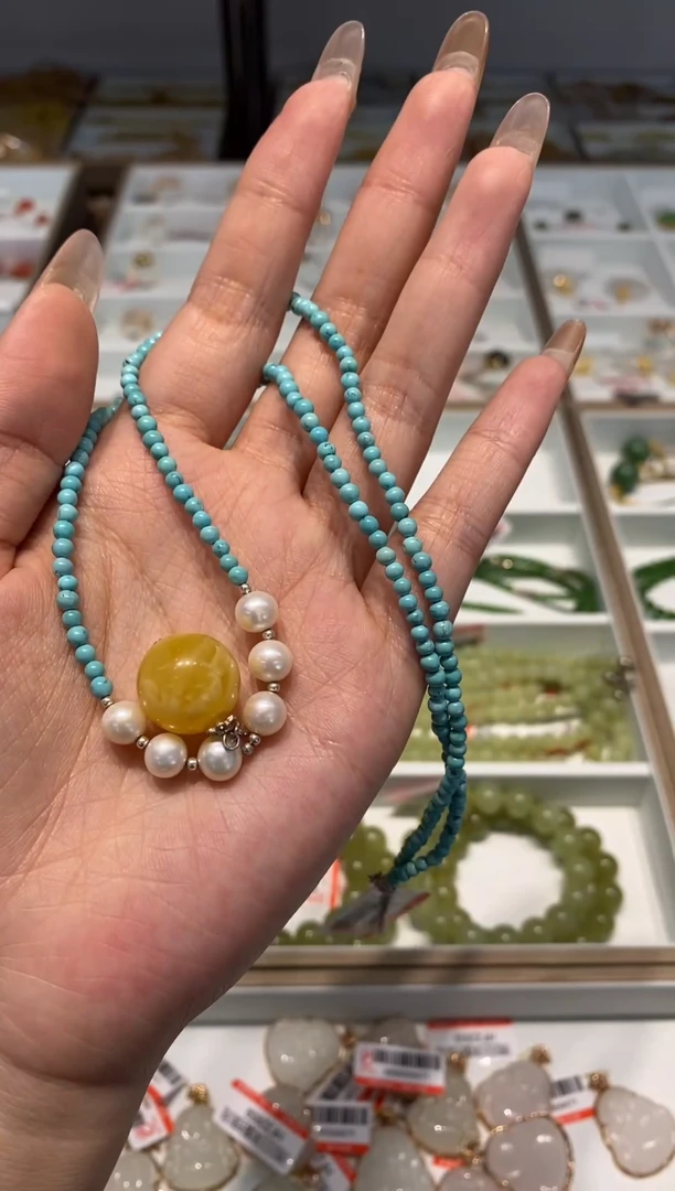 【闪购商品】琥珀颈饰未镶嵌项链DIY