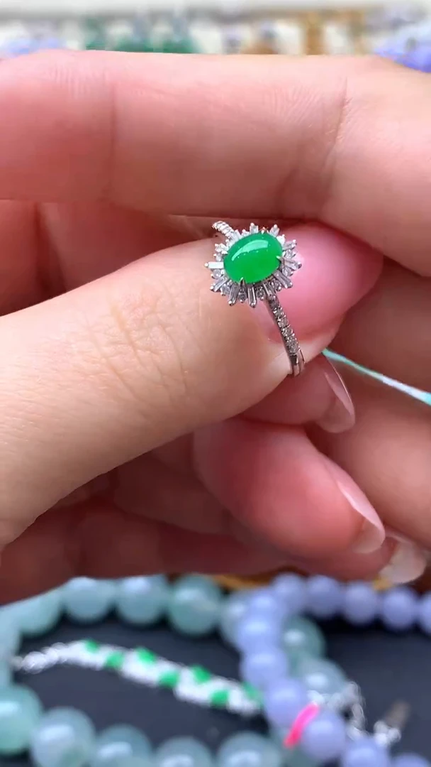 【闪购商品】翡翠戒指18K金镶嵌315-天然翡翠