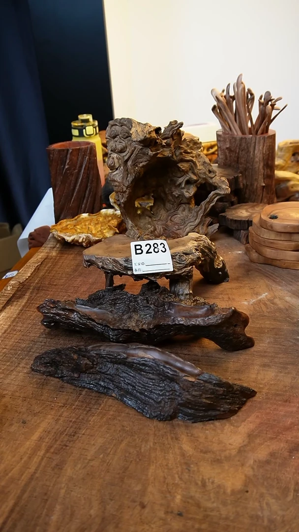 B283鹰瞳木作手工工艺香插2个+底座