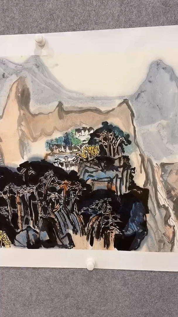 国画李纲-8平尺-山水国画-金