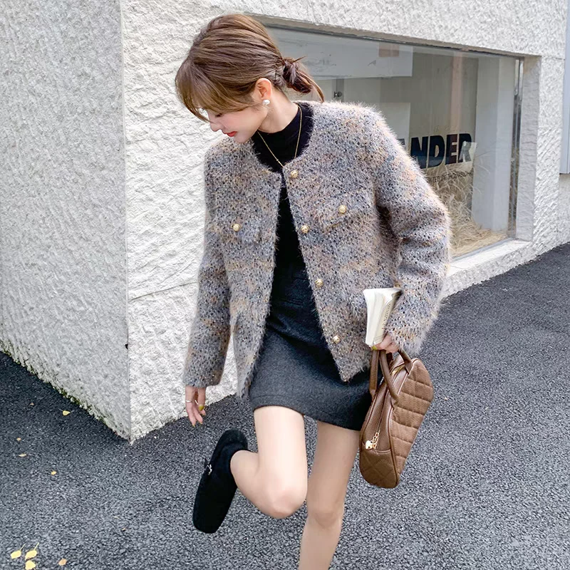 【清货+运费险】小香风外套女法式气质高级设计感圆领短款上衣YY320