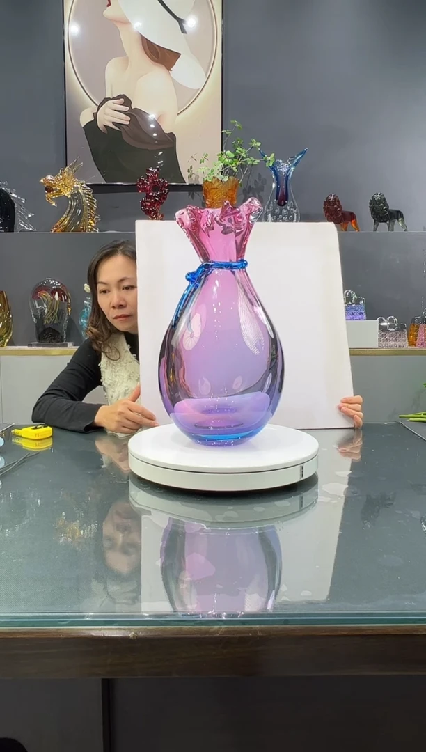 琉璃 水晶琉璃花瓶1个