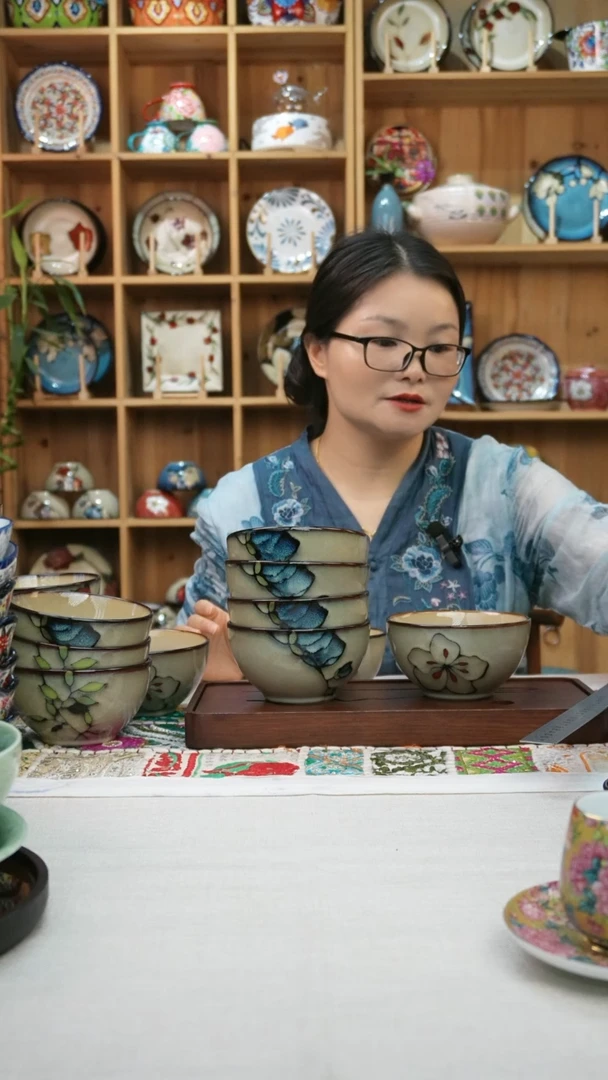 瓷片冬*小可高温陶瓷餐具一组10只米饭碗