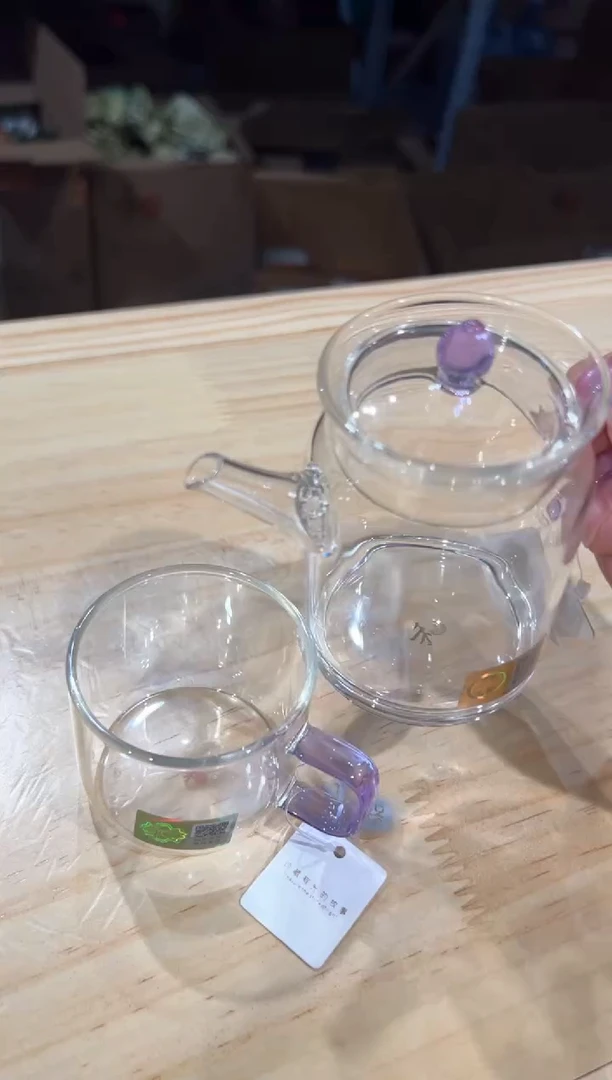 禾器-修贤壶-浅紫色+清禾杯浅紫1只